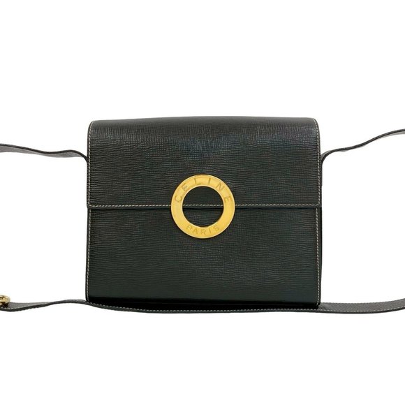 CELINE Black Leather Shoulder Bag - Picture 1 of 10